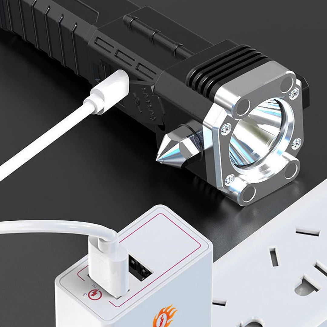 Linterna Martillo Powerbank Magnética — Tu herramienta 5 en 1 para emergencias