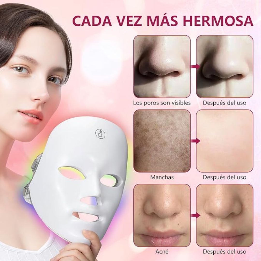 Máscara Facial LED 7 Colores