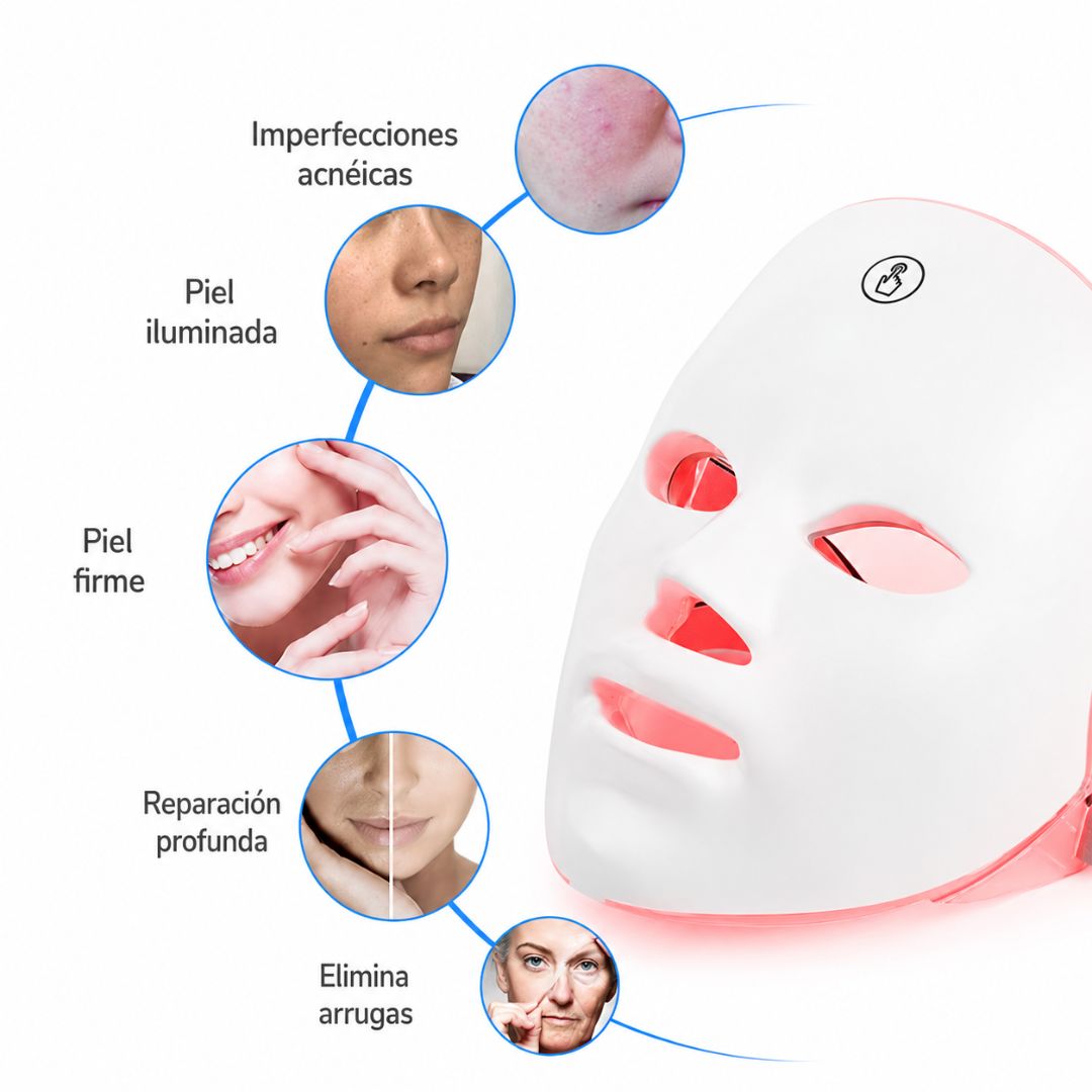 Máscara Facial LED 7 Colores