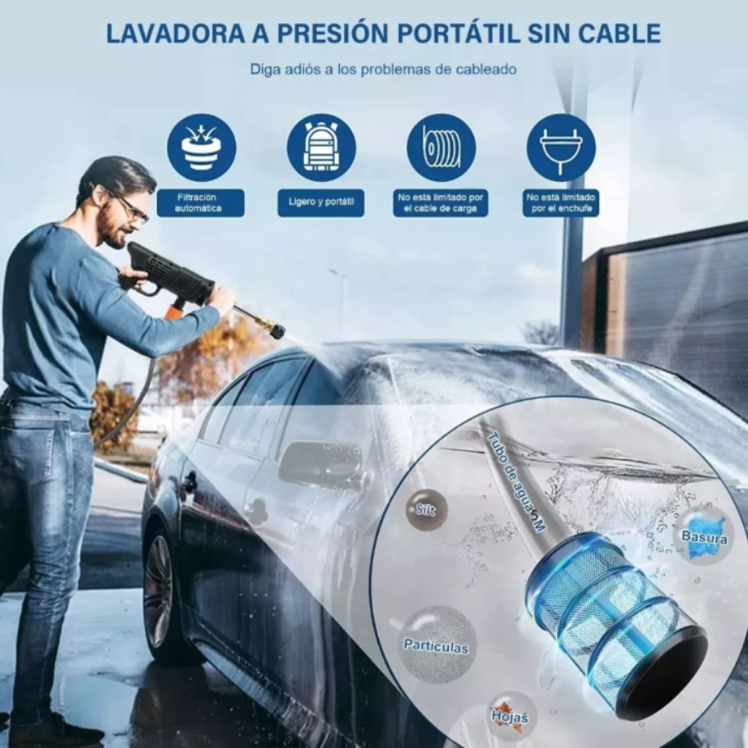 Pistola Pro Hidrolavadora Inalámbrica – Potencia y limpieza donde la necesites