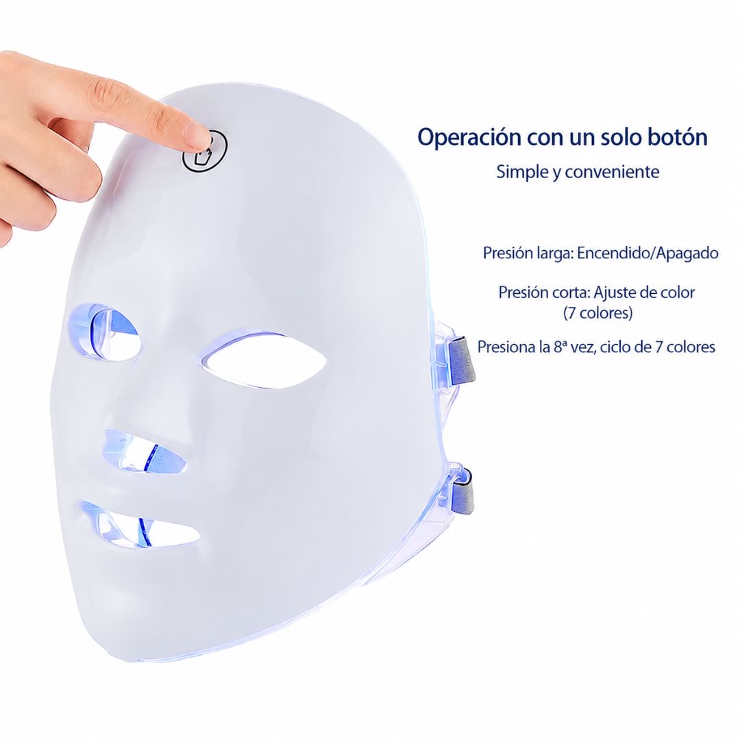 Máscara Facial LED 7 Colores