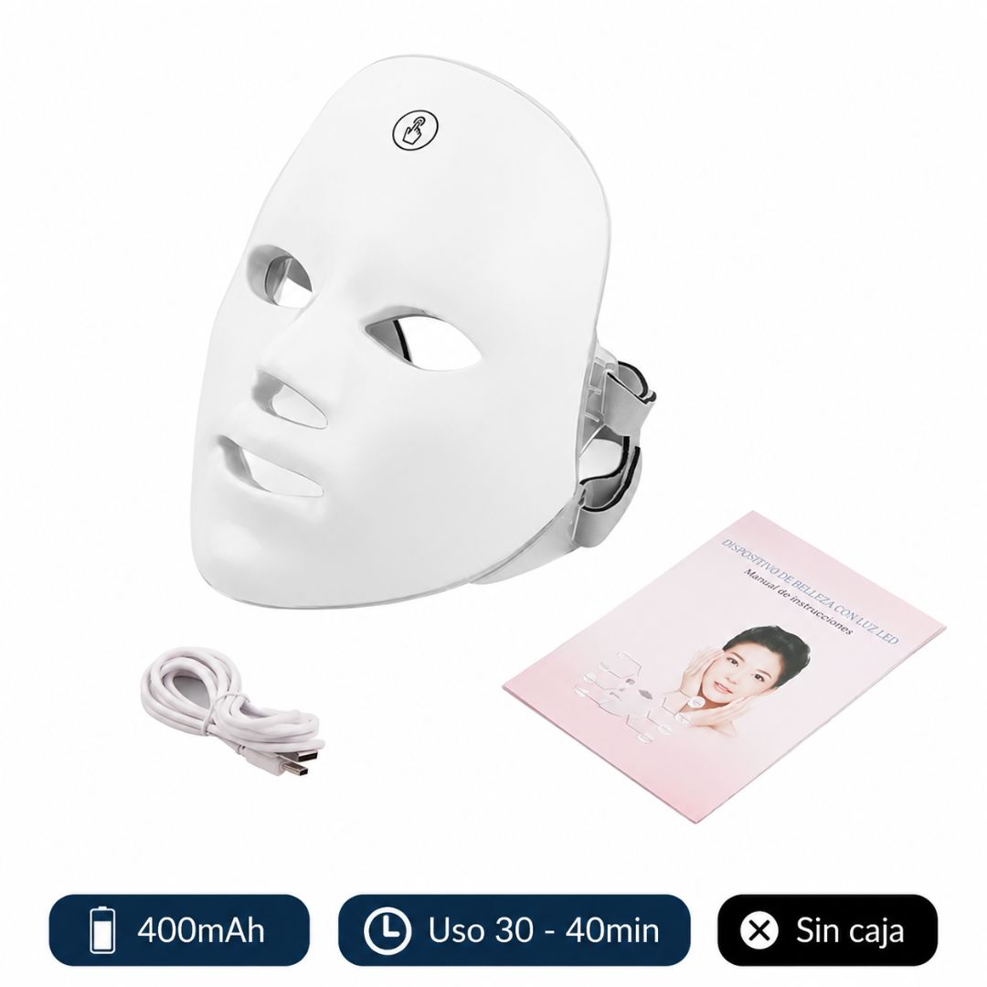 Máscara Facial LED 7 Colores
