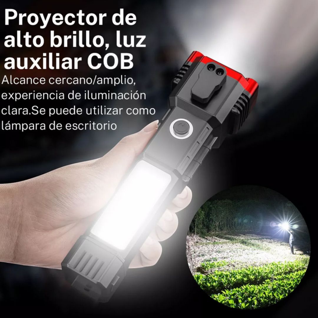 Linterna Martillo Powerbank Magnética — Tu herramienta 5 en 1 para emergencias