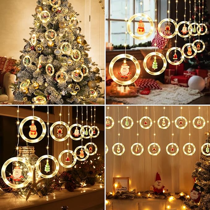 Cortina de Luces LED Navideñas con Aros y Figuras JollyRings