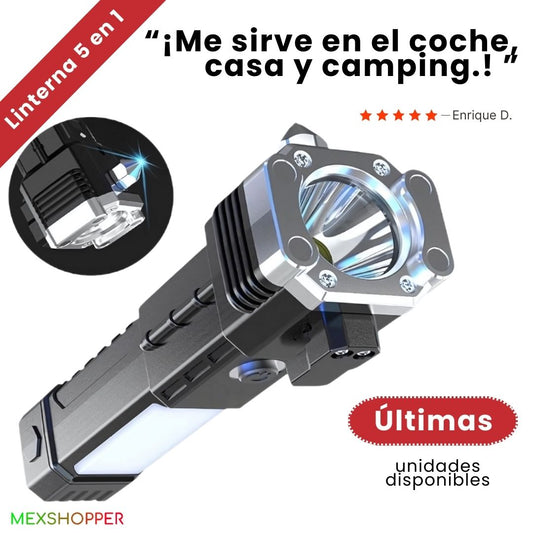 Linterna Martillo Powerbank Magnética — Tu herramienta 5 en 1 para emergencias