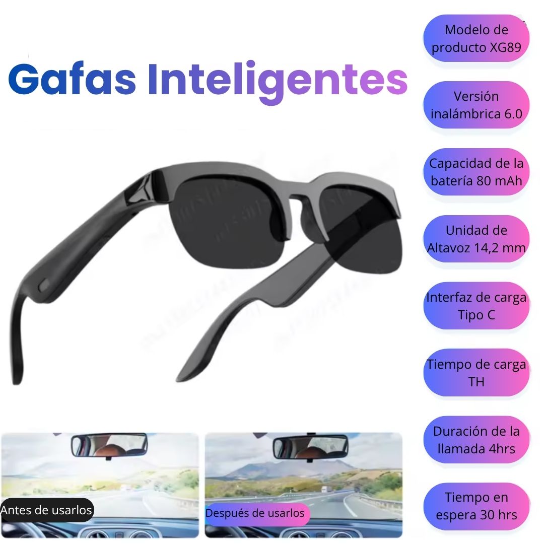Lentes Bluetooth SMART — Escucha música, contesta llamadas y luce increíble, sin cables